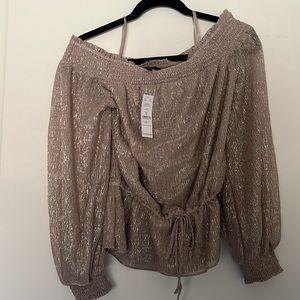 White House Black Market Smocked Off the Shoulder Top